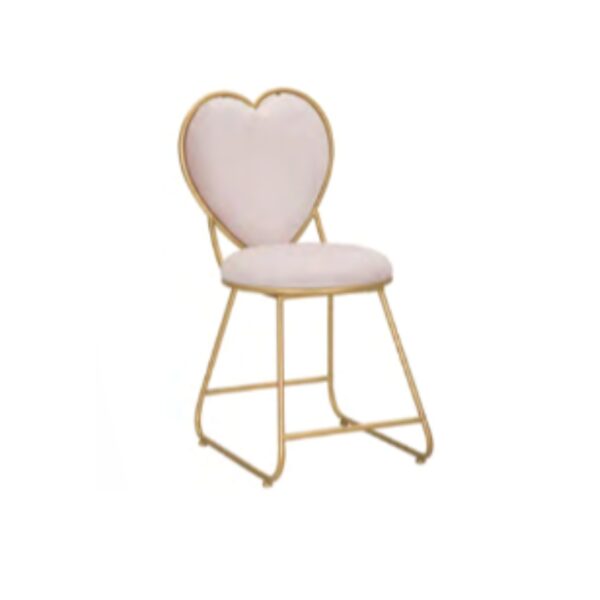Sedia Heart Rosa con Struttura Dorata