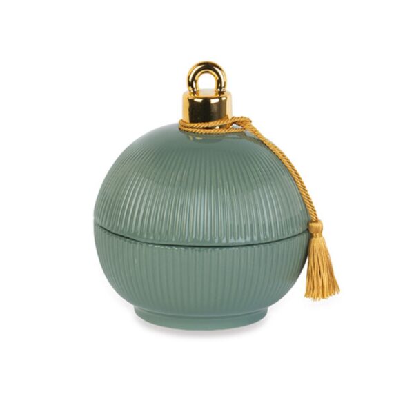 Sfera Plissé Verde Con Candela - TONOsuTONO