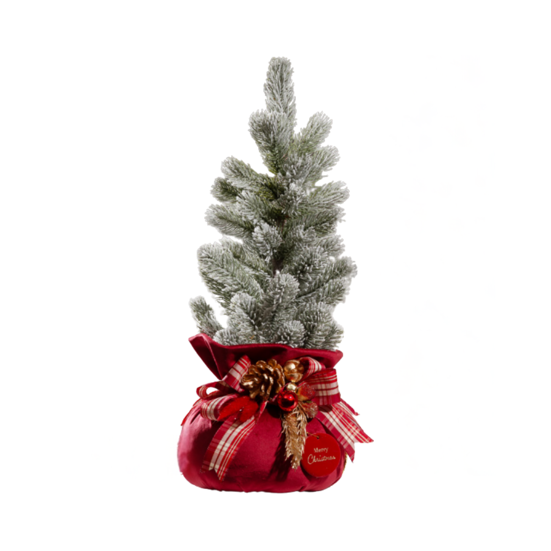 Cappello in velluto rosso Topper per albero di Natale con