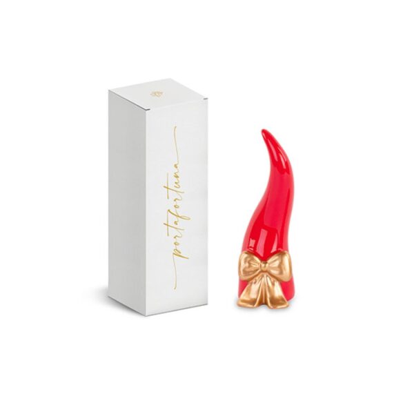 Cornetto Rosso C/Fiocco Oro C/Scatola H.120MM - Cupido&Co.