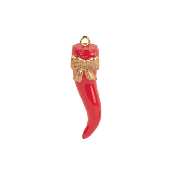 Cornetto Rosso C/Fiocco Oro Da App. H.47MM - Cupido&Co.