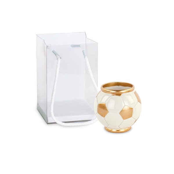 Cachepot Pallone Bianco-Oro D.80xH.85MM - Cupido&Co.