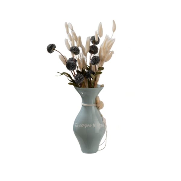 Vaso Colore Azzurro Polvere C/Scritta "Sii Sempre Te Stesso"