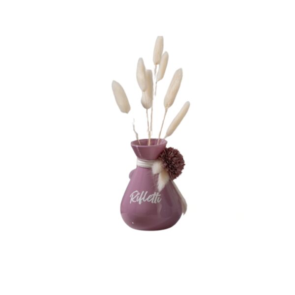 Vasetto Basso Colore Orchidea C/Scritta "Rifletti"