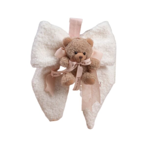 Fiocco Bouclè C/Ricamo "Amore", Nastro Rosa e Scatola