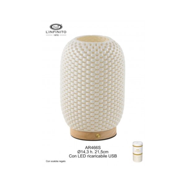 Lampada LED in Porcellana Bianca 3D – L’Infinito 1972