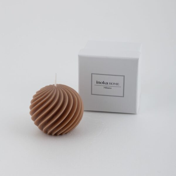 Candela Piccola Sfera Beige con Scatolo - Margot