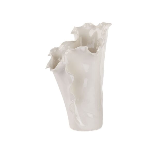 Vaso con Rouches Bianco 290x240xH380MM - TONOsuTONO