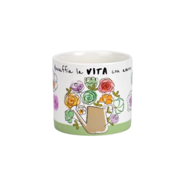 Cachepot in Porcellana “Annaffia La Vita” - Wald
