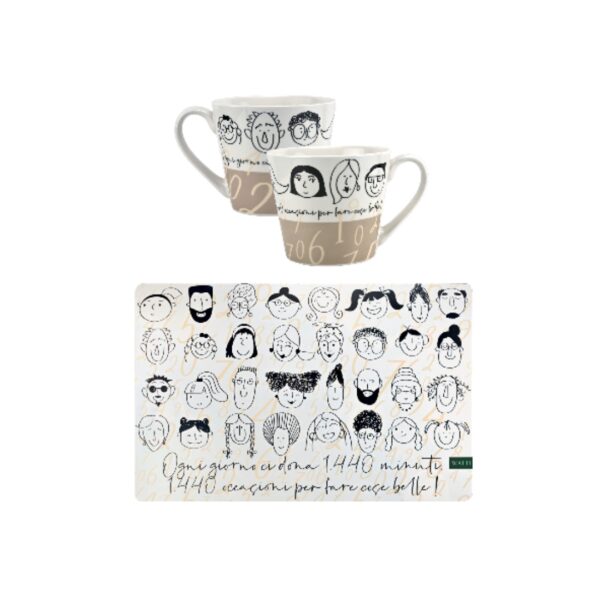 Tazza Colazione in Porcellana + Tovaglietta “Minimal” – Wald