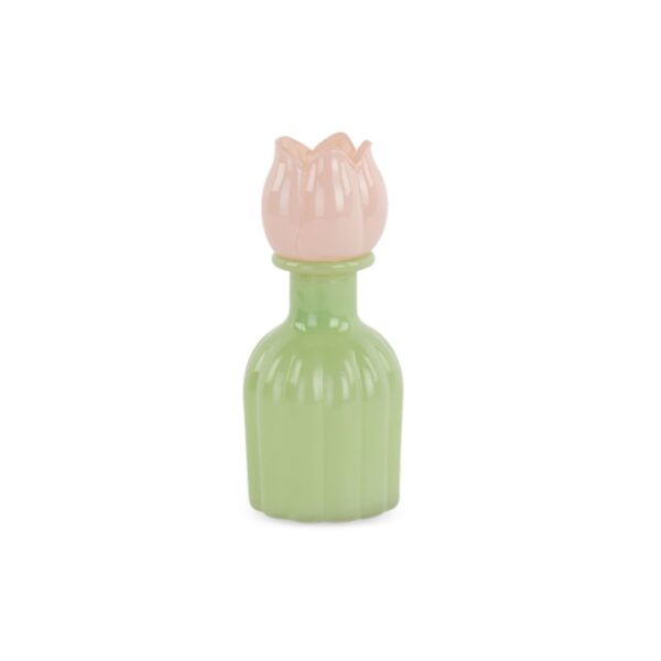 Vasetto Tulipano Rosa/Verde D.55xH.135MM - TONOsuTONO