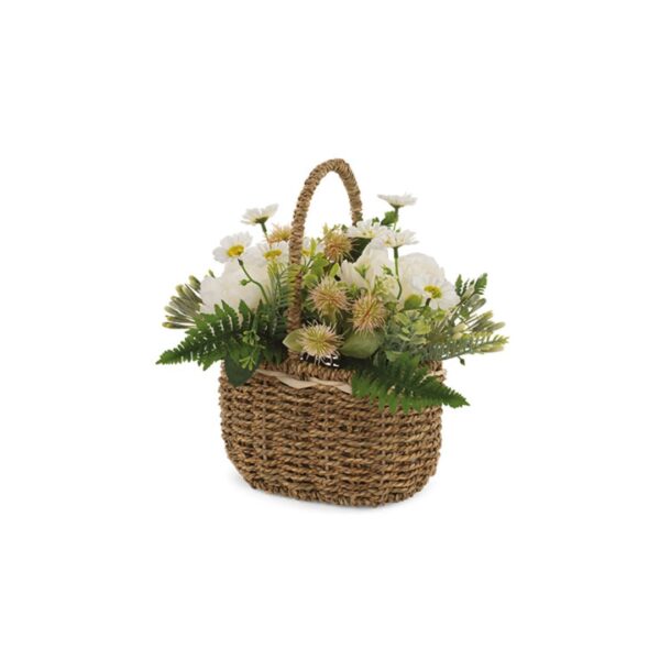 Cestino C/Peonie Bianche 300x200x300MM - TONOsuTONO