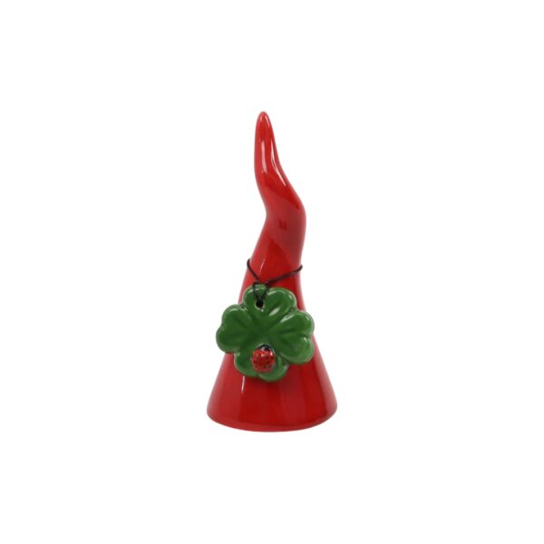 Corno Medio Rosso C/Quadrifoglio - Siniscalchi Ceramics