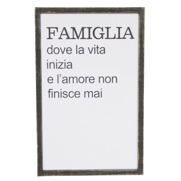 Quadro Targa "Famiglia Dove la Vita Inizia"